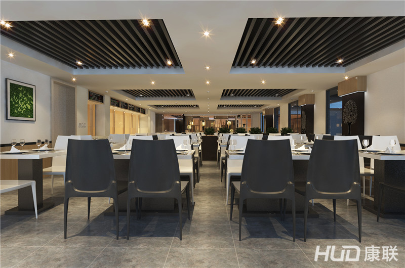 广东省国土资源测绘院员工餐厅设计就餐区效果图