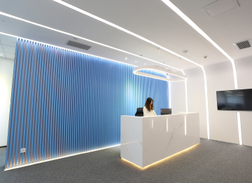 一抹清新的蓝-西克化工公司办公室装修实景图